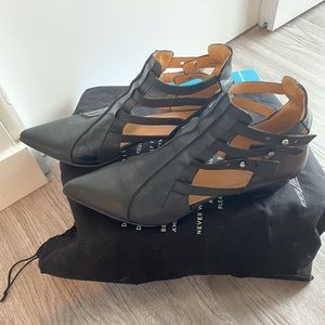 Fluevog Bekkie boots, black, size 11.